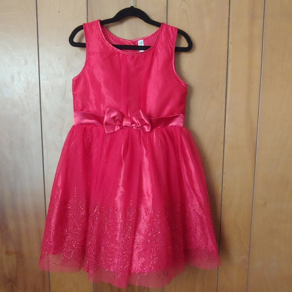 Girls red party dress